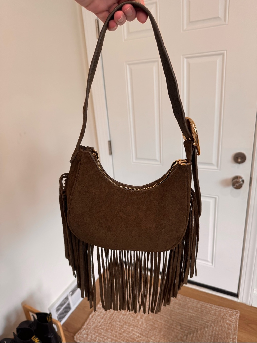 Universal Thread Brown Suede Fringe Shoulder Bag